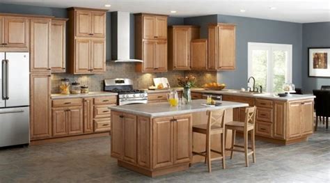 Amazing kitchen room with honey colored. Unfinished Oak Kitchen Cabinet Designs - Rilane