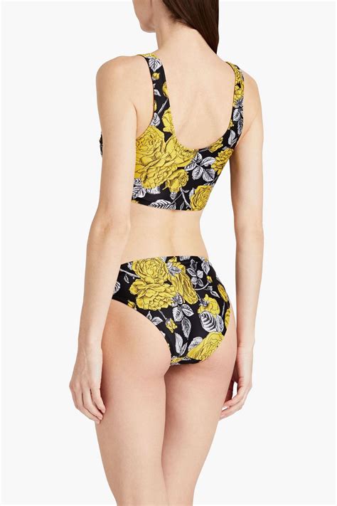 Ganni Floral Print Mid Rise Bikini Briefs Sale Up To Off The Outnet