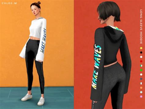 The Sims Resource Long Sleeve Hoodie By Chloemmm Sims 4 Downloads