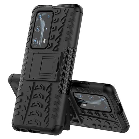 Dual Layer Rugged Tough Case For Huawei P40 Pro Black