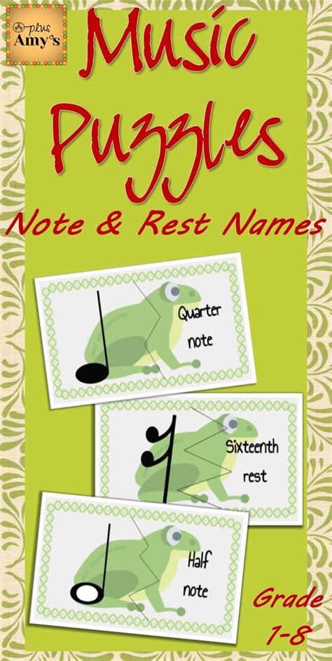 When listening to music, you probably never notice all the moments of silence. Note and Rest Name Puzzle | Elementary music class, Music ...