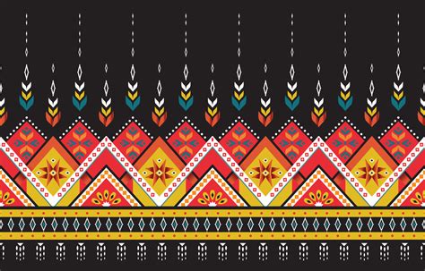 Ethnic Abstract Beautiful Art Ikat Seamless Pattern In Tribal Folk