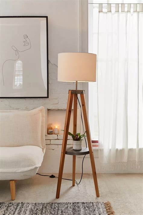 Miles Mid Century Side Table Floor Lamp In 2021 Floor Lamps Living