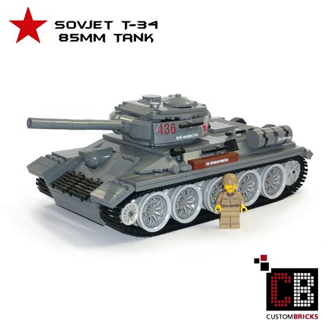 Custombricksde Custom Ww2 T34 85 Sovjet Tank Brickizimo With 2