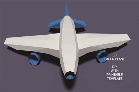 Diy 3d Paper Plane Template 3d Model Origami Printable 482704
