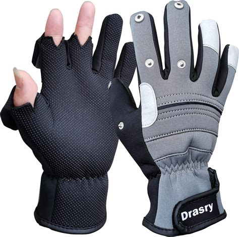 Drasry Neoprene Ice Fishing Gloves Winter Windproof Fish Tackle For Men
