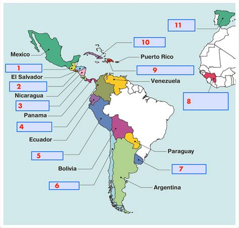 Mapa De Los Paises Hispanohablantes