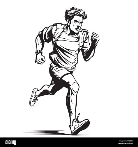 Runner Sketch Hand Drawn Vector Sports Competition Stock Vector Image