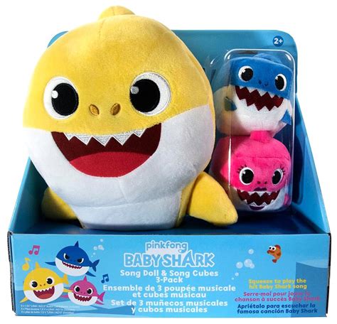 Pinkfong Baby Shark 10 Inch Plush Doll With Sound And Song Cubes 3 Pack