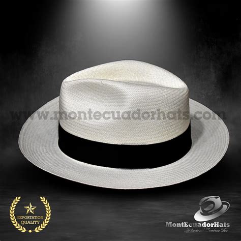 Sombrero Panamá Fedora Clásico Tejido Llano Paja Toquilla Blanco