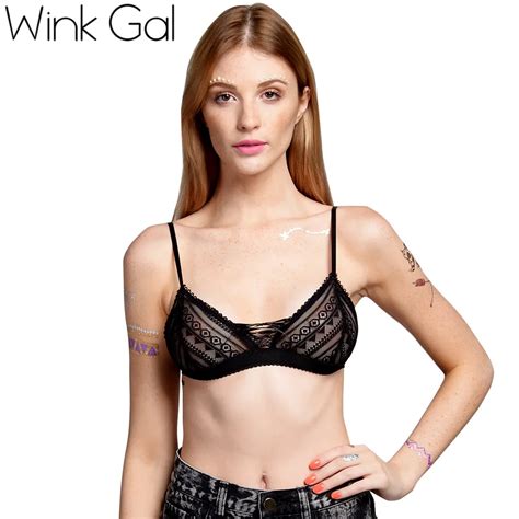 Wink Gal Strappy Bra Lace Bralette See Through Sexy Intimates Underwear Women Bras For Women