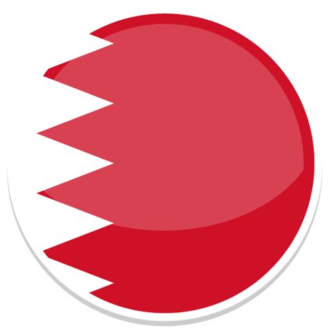 The national flag of bahrain is a white band on the left, with a red area on the right split by five triangles. Bahrain Icon | Round World Flags Iconset | Custom Icon Design