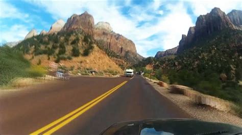 Zion National Park Drive Through 1080p Hd Gopro Time Lapse