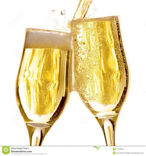 Pair Of Champagne Flutes Stock Photo Image Of Beverage 17153604