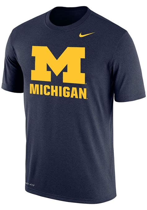 Nike Michigan Wolverines Navy Blue Drifit Name Drop Short Sleeve T