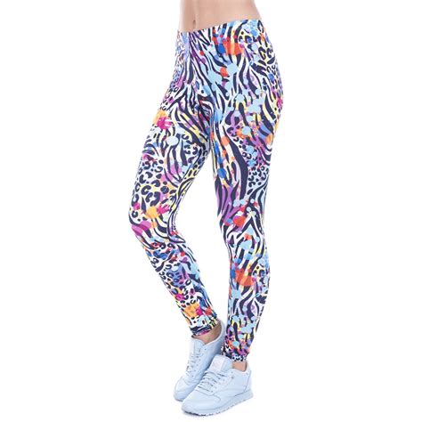 best women sport sex pants 3d colorful full print hot girl capris elastic tight fitting pants