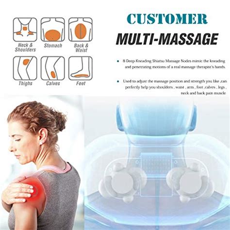 Neck Back Massager Shiatsu Neck Shoulder Massager With Heat Electric Neck Massager Pillow 3d