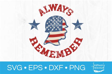 Always Remember Memorial Day Svg Cut File For Veterans Day 252164