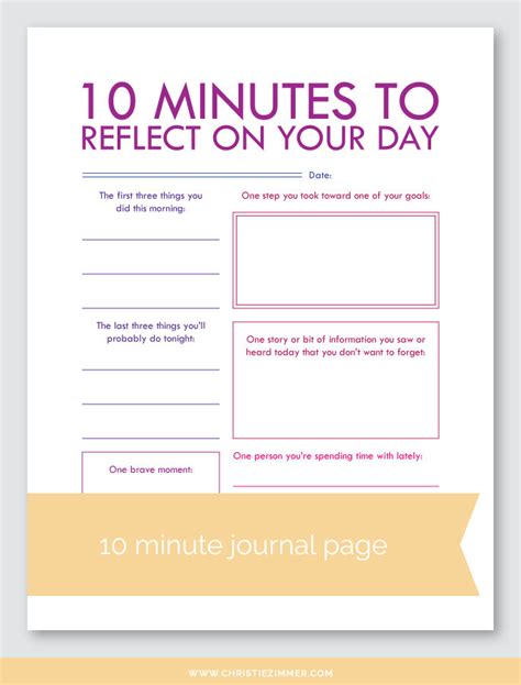 6 Reflect On Your Day Printable Journal Pages — Christie Zimmer