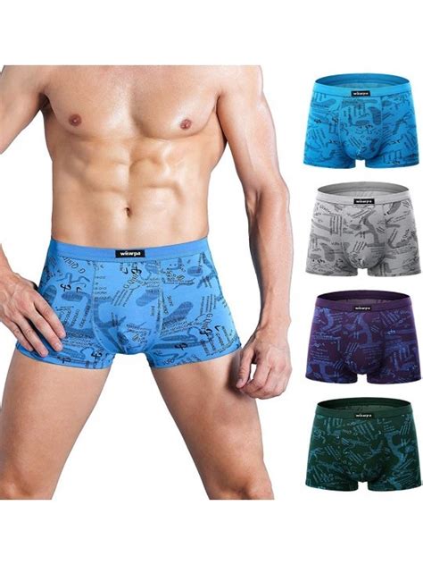 men s breathable modal microfiber trunks underwear covered band multipack 1401 4p print design
