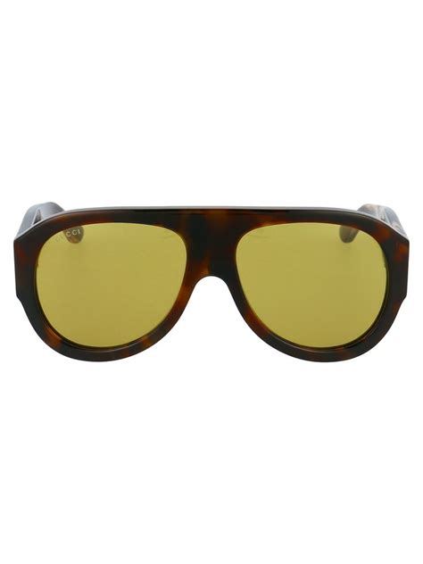gucci eyewear oversized aviator sunglasses in brown modesens oversized aviator sunglasses