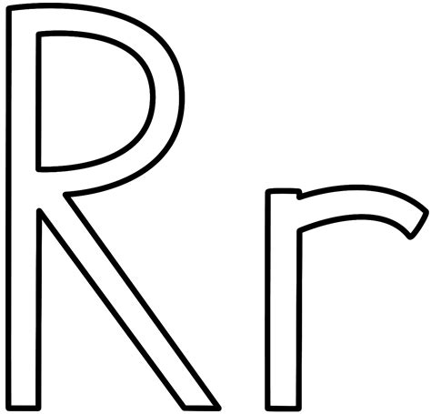 Letter R  Coloring Page (Alphabet)