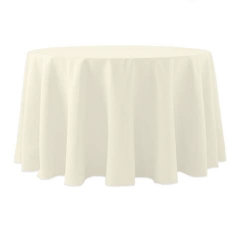 120″ Round Polyester Tablecloth Ivory Adhores Team Portal