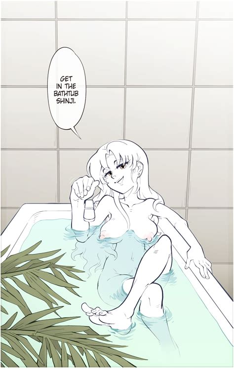 rule 34 1girls ass bare feet barefoot bath bathroom bathtub breasts comic crossed legs