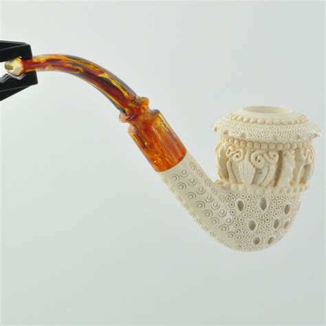 Meerschaum Topkapi Calabash Tobacco Pipe Full Bend By Paykoc M23002