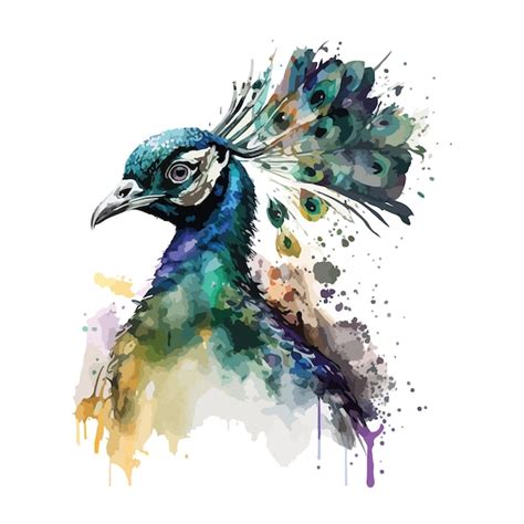 premium vector watercolor colorful peacock vector design