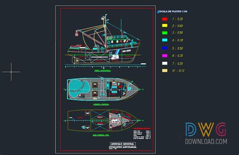 Dwg Download Fishing Ship Detail Ship Autocad Maritime Museum