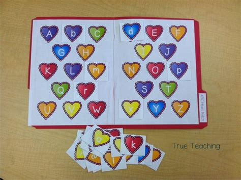 Abc Heart Match Kindergarten Valentines Valentines School Preschool