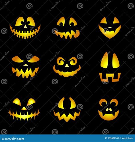 Halloween Emoticons Stock Illustration Illustration Of Fall 233402343