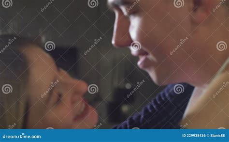 A Man And A Woman Dance A Slow Dance Close Up And Kiss Stock Footage Video Of Husband