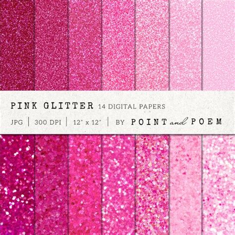 Pink Glitter Digital Paper Valentines Day Paper Hot Etsy