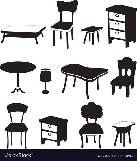 Furniture Silhouettes Royalty Free Vector Image