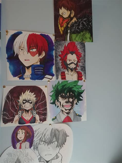 My Wall Is Slowly Being Taken Over By My Bnha Fan Art