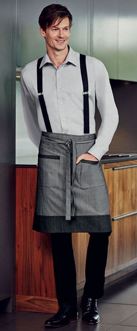 denim short apron with pockets grey delantales waiter uniform apron pockets waitress apron