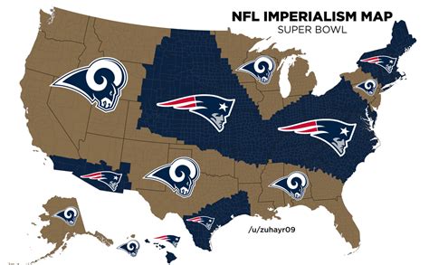 Nfl Super Bowl Imperialism Map Nfl