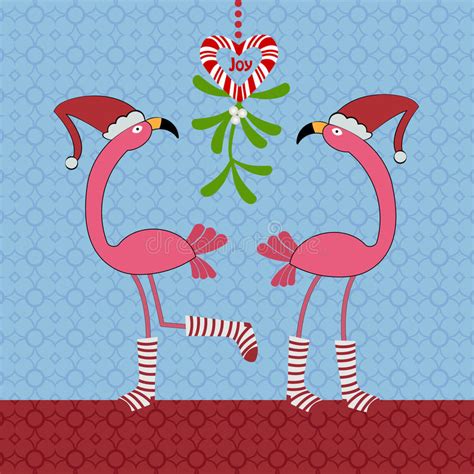 Christmas Flamingos Stock Vector Illustration Of Card