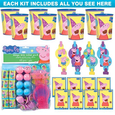 Peppa Pig Party Favor Kits For 8 Guests