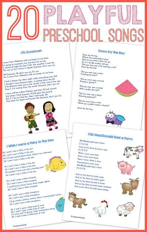 20 Best Preschool Songs {free printable | Preschool lessons, Preschool songs, Preschool learning