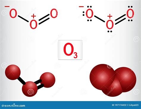 Ozono O3 Trioxígeno Molécula Inorgánica Es Una Aleación De Oxígeno Fórmula Química
