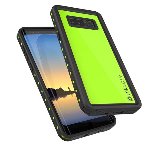 Galaxy Note 8 Waterproof Case Punkcase Studstar Light Green Thin 66ft