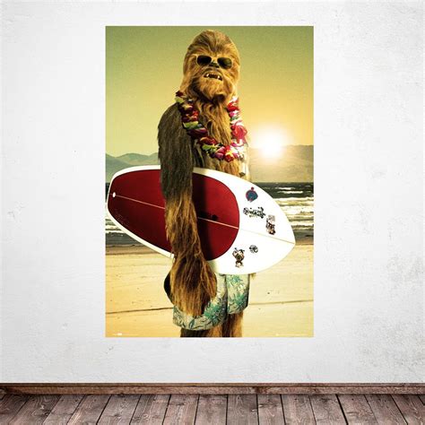 Poster Star Wars Chewie Surf Red5 Gadget Shop Chewie Star Wars