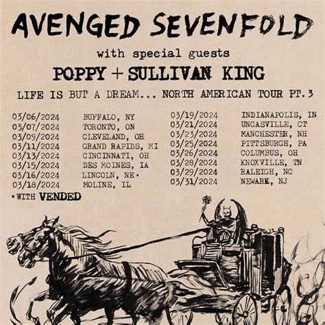 Avenged Sevenfold Announce Third Leg Of Life Is But A Dream Tour With Poppy And Sullivan