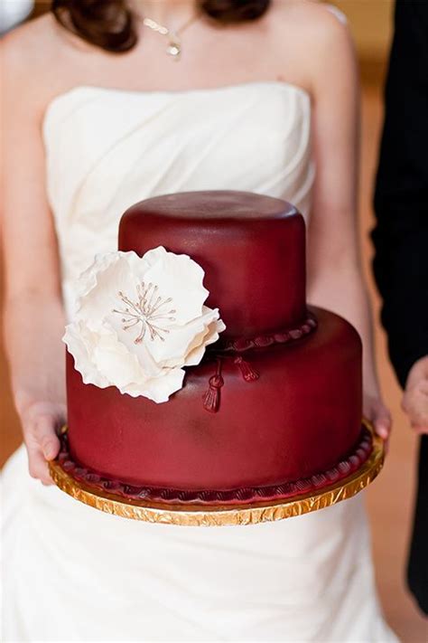 The wedding cake is often the focal point of a reception. Burgundy Wedding Cake | Marsala wedding cake, Burgundy wedding cake, Burgundy wedding