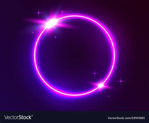 Neon Circle Futuristic Round Light Glowing Frame Vector Image