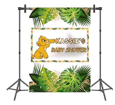 Sensfun Baby Shower Backdrop Green Leaves Cartoon Lion King Backdrop