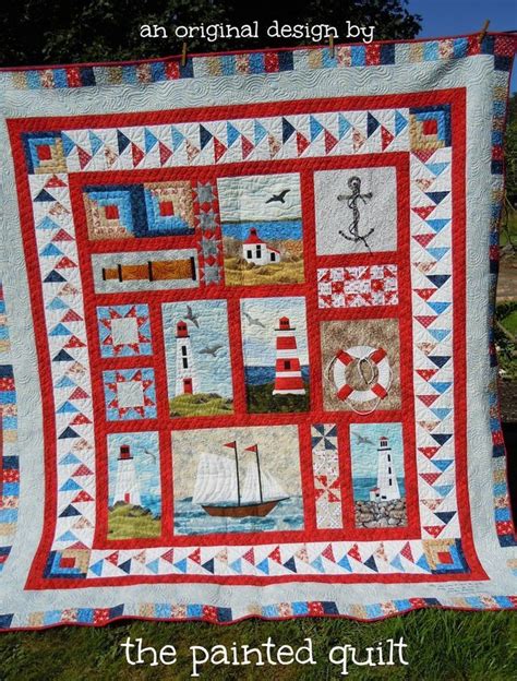 Lighthouse Series The Painted Quilt Nautical Quilt Quilts Panel